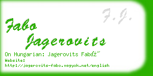 fabo jagerovits business card